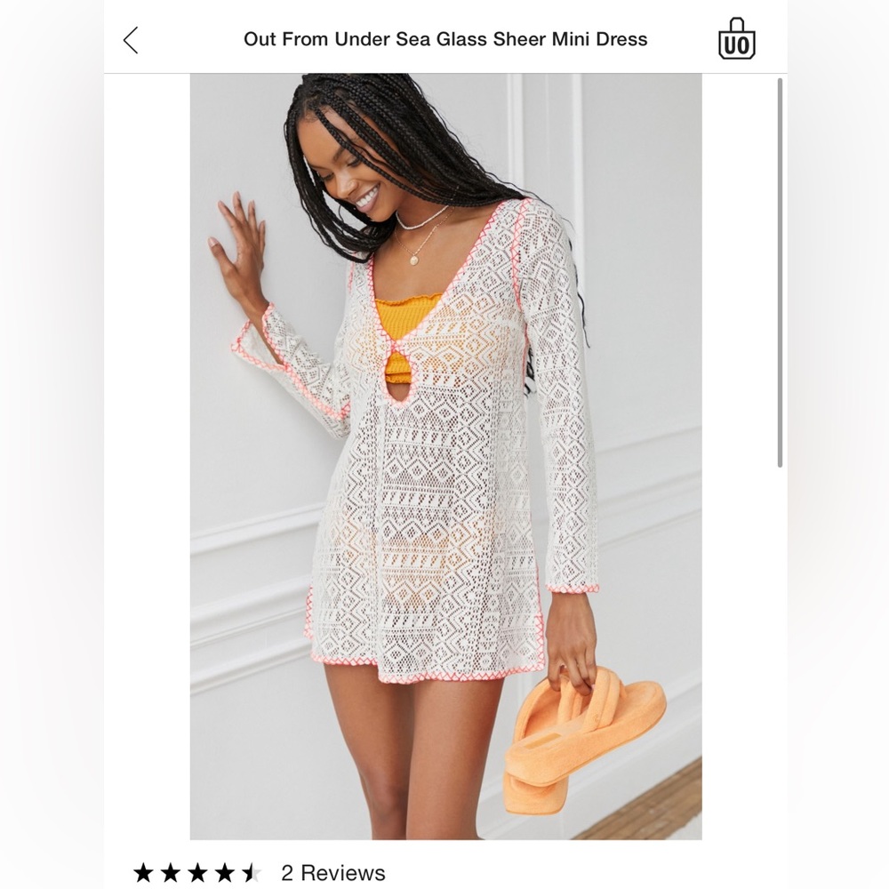 NWT Urban Outfitters Sea Glass Sheer Mini Dress size Medium